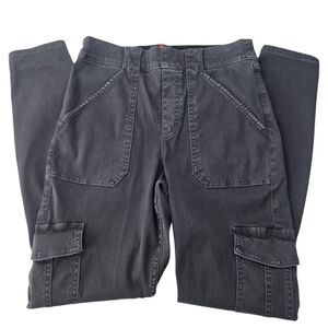 Spanx Stretch Twill Ankle Cargo Pants Gray Womens Large Tall Skinny